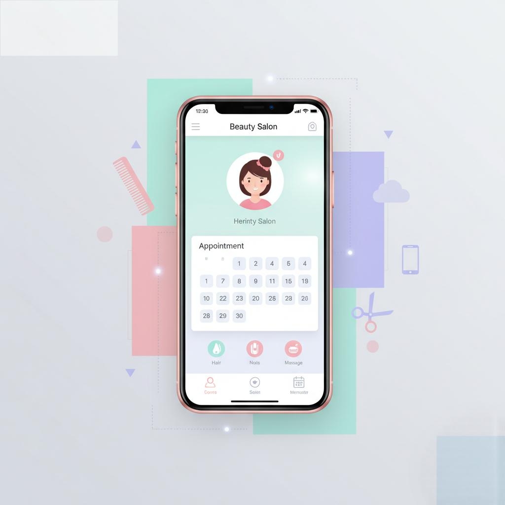 Beauty salon app development mobile booking interface