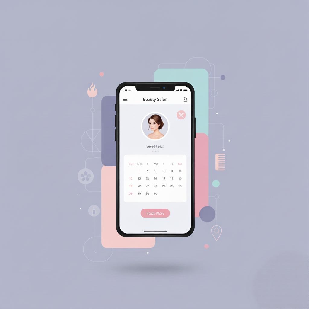 Beauty salon app development mobile booking interface