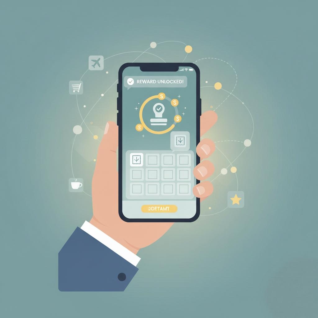 customer using loyalty points and stamps app