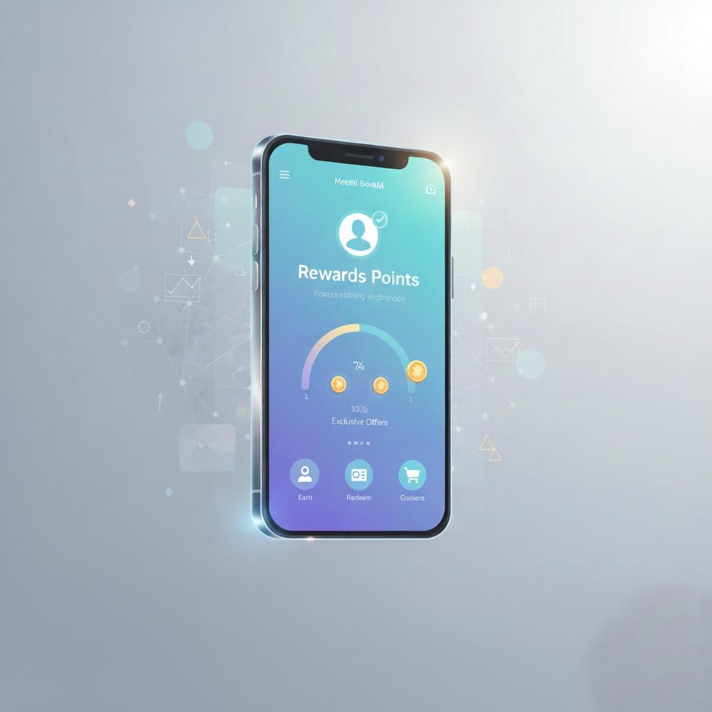 Digital customer loyalty solution rewards points app interface