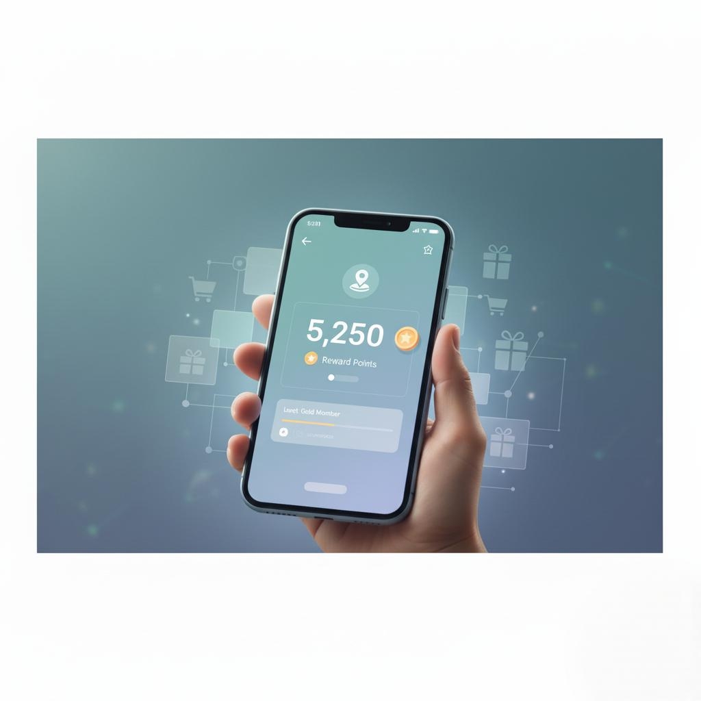 digital loyalty app showing customer reward points